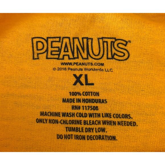 Peanuts T-Shirt Gold Charlie Brown Snoopy Hugs Graphic Unisex Comics Tee XL - Picture 6 of 6